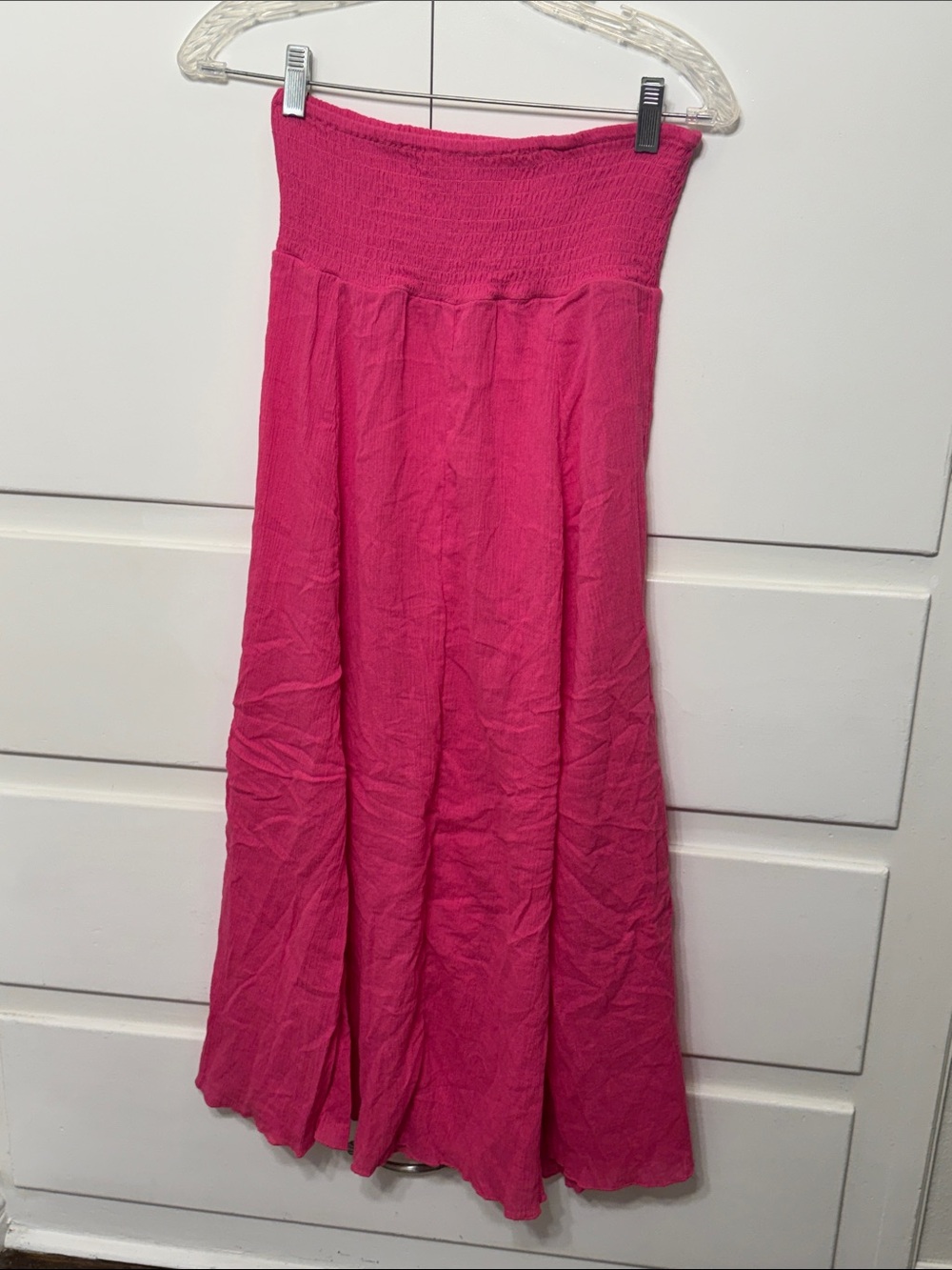 Women's Pink Smocked Waist Skirt